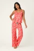 PJ Salvage Women's Siesta Dreams Dark Coral Floral Print Tank Top front view