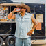 Poncho Outdoor Men's Right to Bear Arms Sleeveless Denim Shirt