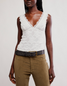 Free People Women's Loved You First Lace Tank Top Black front
