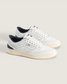 Vans Women's Court Low Shoes white navy blue front view