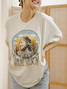 Livy Lu Willie Nelson In The Sky Off White Thrifted Tee back view