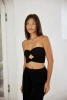 Blanco By Nature Women's Sofia Double Twist Top in Black
