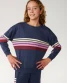 Rip Curl Girls' Surf Revival Crew Top in Navy full length