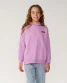Rip Curl Girls' Surf Puff Heritage Hoodie in Lilac detail view