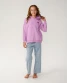 Rip Curl Girls' Surf Puff Heritage Hoodie in Lilac back view