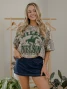 Livy Lu Women's Willie Nelson Arch Horse Licensed Camo Tee front