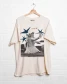 Livy Lu Women's Dolly Parton All American Dolly Thrifted Distressed Tee front view
