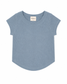 Tenly Girls' Rayon Rib Exposed Cap Sleeve Tee in Ice Blue front view