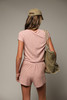 Tenly Girls' Hacci Stripe Weekend Pocket Tee front view