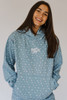 Happy Camp3r Women's Teal Peony Hoodie crystal teal front