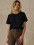 Faherty Women's Sunwashed Essential Tee Black Front