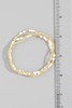 Fame Shell Bead And Gold Stretch Layered Bracelet Set in White/Gold detail view
