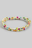 Fame Multicolor Seed Bead and Gold Stretch Bracelet Set close-up