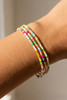Fame Multicolor Seed Bead and Gold Stretch Bracelet Set wrist view