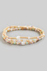 Fame Mixed Mini Metallic and Glass Beaded Bracelet Set in Gold/Pastel/Pearl detail view