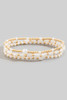 Fame Mixed Mini Metallic and Glass Beaded Bracelet Set in Gold/White