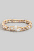 Fame Mixed Mini Metallic and Glass Beaded Bracelet Set in Gold/Taupe/Pearl