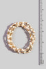 Fame Pearl Gold Cube Bead Stretch Bracelet Set in Pearl/Gold close-up