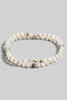 Fame Semi-Precious Faceted Stone Beaded Bracelet in Gold/White full view
