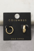 Fame Gold Dipped Chunky Small Huggie Hoop Earrings gold detail angle