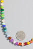 Fame Round Stone Beaded Necklace in Multi/Gold close-up