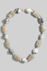 Fame Chunky Marble Acrylic Beaded Necklace in Grey Mix Gold