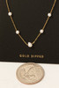 Fame Gold-Dipped Mini Pearl Station Beads Chain Necklace Gold-Dipped detail