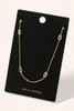 Fame Dainty Chain Oval Rhinestone Station Necklace in Gold full view