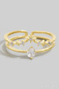 Fame Cubic Zirconia Star Constellation & Pear Stone Double Band Ring close-up detail