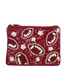 Stars & Footballs Sequin Seed Bead Coin Purse Burgundy/White