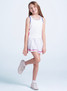 Lucky in Love Girls' Rib Line Tank in White front view
