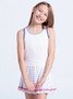 Lucky in Love Girls' Rib Line Tank in White