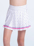 Lucky in Love Girls' Bold Statement Pleat Skirt in White detail view