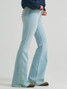 Wrangler Women's High Rise Flare Jeans in Pearl Dust back view