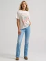 Wrangler Women's Action Packed Rodeo Girlfriend Graphic Tee in Egret side angle