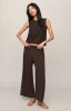Z Supply Women's Sloane Cotton Jersey Tank Top in Dark Chocolate front view