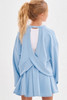 Good Girl Girls' Open Back Modal Knit Top in Grey Blue
