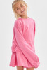 Good Girl Girls' Open Back Modal Knit Top in Pink front view