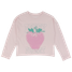 Tiny Whales Girls' Berry Sweet Long Sleeve Tee in Baby Pink front view
