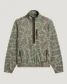 Free Fly Men's Ashridge Fleece Half Zip Jacket in Vintage Camo Oil Green front view