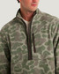 Free Fly Men's Ashridge Fleece Half Zip Jacket in Vintage Camo Oil Green back view