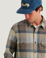 Free Fly Men's Gallatin Overshirt Desert Tan Plaid pocket detail