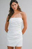 Mable Women's Ruched Mini Dress Light Blue side detail