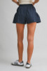 Mable Women's Seersucker Shorts Navy side view