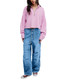 Free People Women's Celeste Quarter Zip Pullover Hummingbird Pink side view