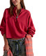 Free People Women's Celeste Quarter Zip Pullover Blue full length