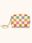 Checkerboard Blooms Key Chain Pouch