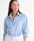 Vineyard Vines Women's Birdie Button-Down Shirt in Stripe Breaker Blue collar detail