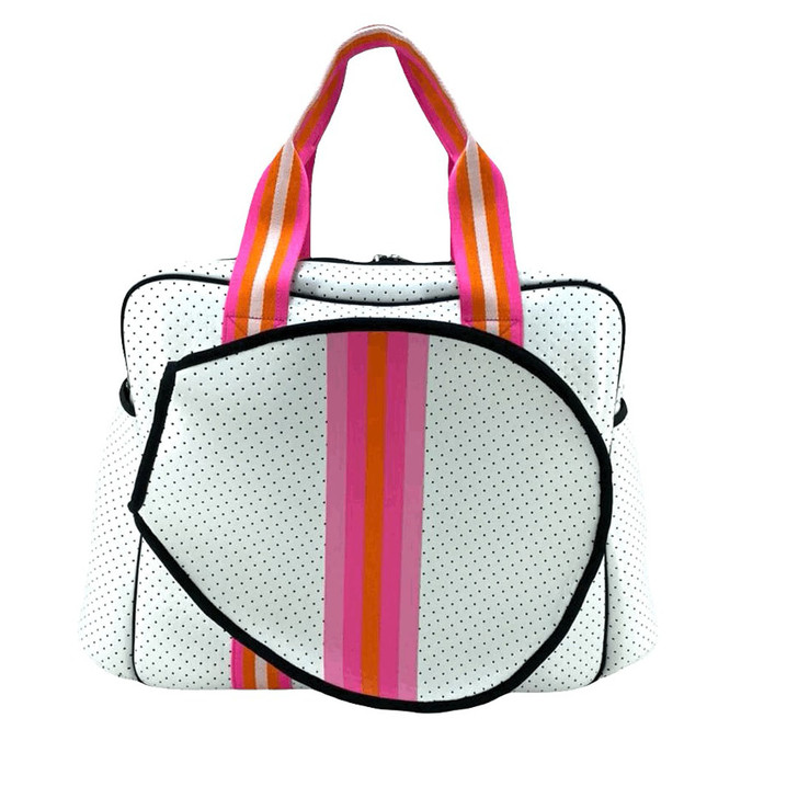 Parker & Hyde Neoprene Tennis Bag - White/Pink