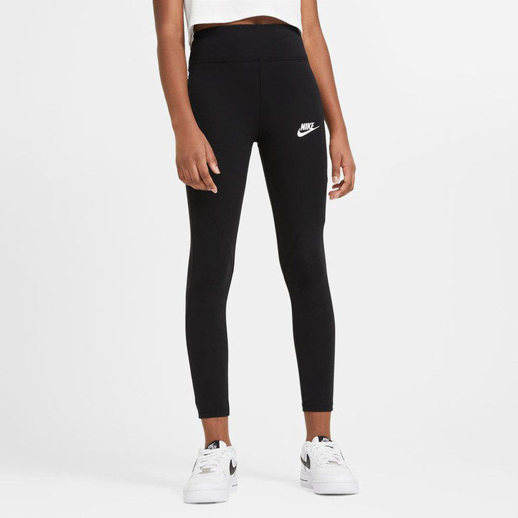 Nike Sportswear Girls' High Waisted Leggings - Black/White |